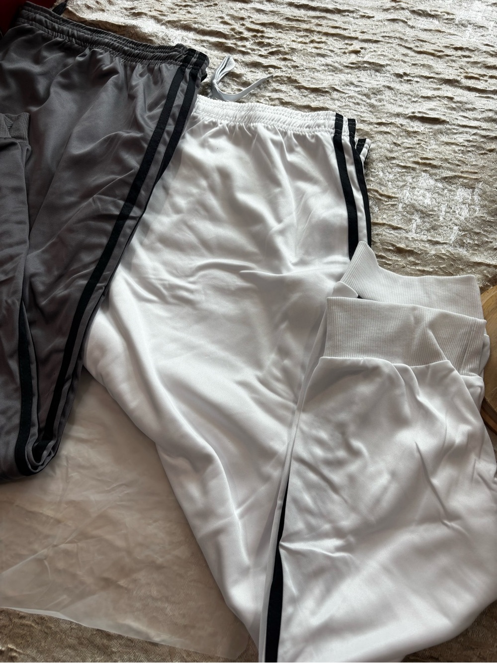 Mens Black and White Athletic Track Pants - 3xl Tall (3pack) - Picture 3 of 4